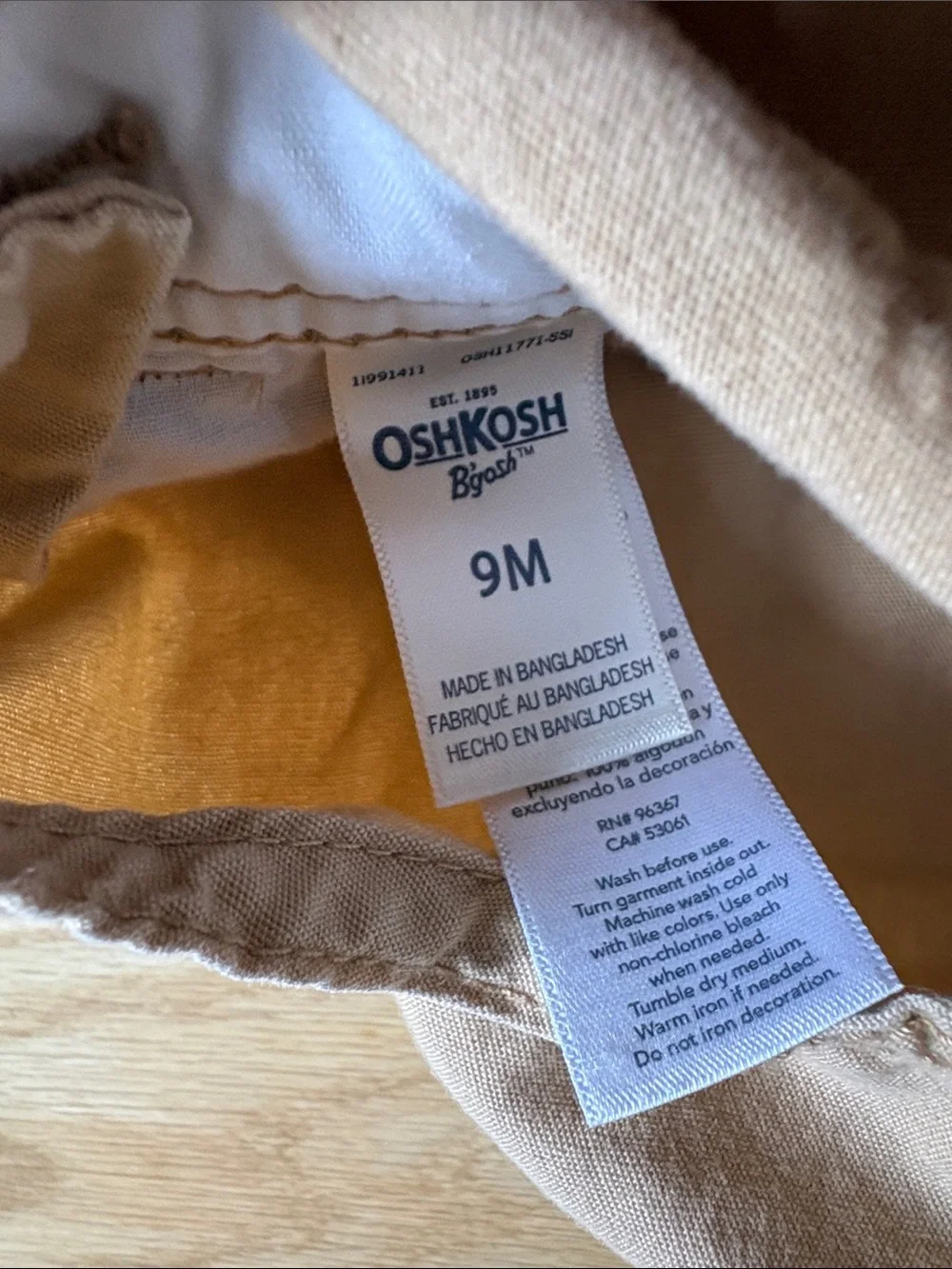OshKosh B'gosh | Set of 2, Adjustable Khaki Overalls and Brown Pants Set